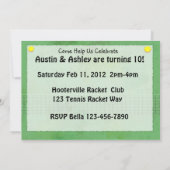 テニスのパーティー 招待状 (裏面)