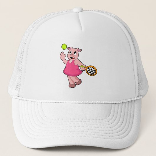テニスのピグとテニスラケット キャップ (正面)