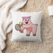 テニスのピグとテニスラケット クッション (ブランケット)