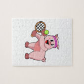 テニスのピグとテニスラケット ジグソーパズル (横)