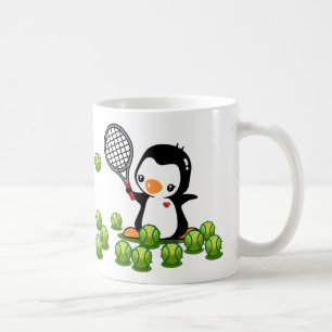 テニスのペンギン コーヒーマグカップ