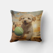 🐕テニスのボールが入ったかわいいプードルパピービーチ クッション (裏面)