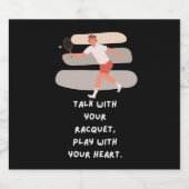 テニスのボールはラケット遊とあなたのハートで話す スパークリングワインラベル (シングルラベル)