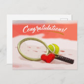 テニスのボールは愛で赤を祝う ポストカード (正面/裏面)