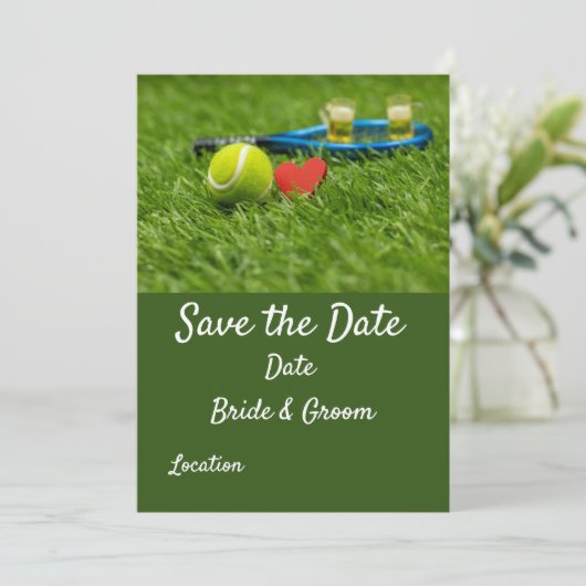 テニスのボールは愛と緑の草の上結婚にある 招待状 (スタンド正面)