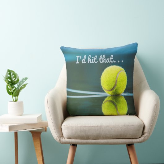 テニスのボール私がギフトを打っおもしろいた クッション (椅子)