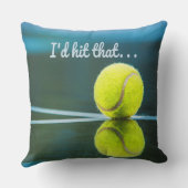 テニスのボール私がギフトを打っおもしろいた クッション (裏面)
