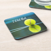 テニスのボール私がギフトを打っおもしろいた コースター (左側)