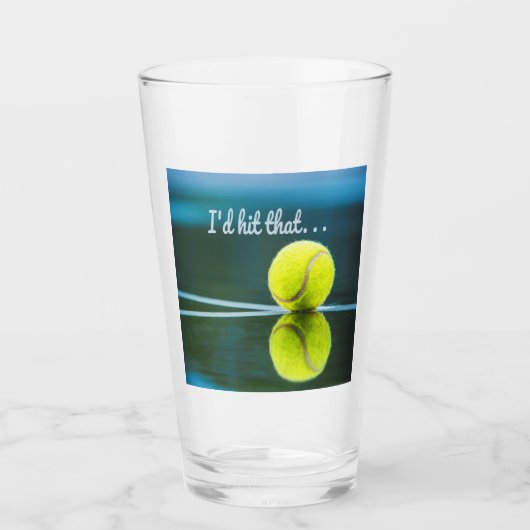 テニスのボール私がギフトを打っおもしろいた タンブラーグラス (正面)