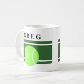 テニスのマグの名前 コーヒーマグカップ (正面左)