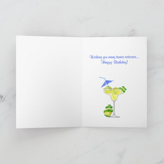 テニスのマルガリータのハッピーバースデー カード (内部)