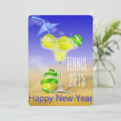 テニスのマルガリータの新年のパーティー 招待状 (スタンド正面)