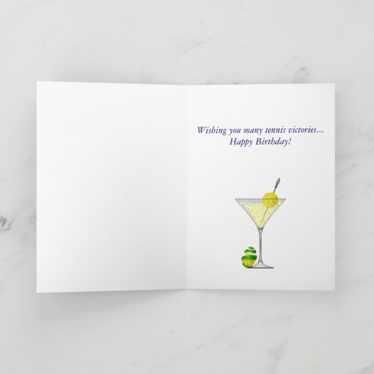テニスのマルティーニのハッピーバースデー カード (内部)