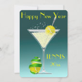 テニスのマルティーニの新年のパーティー 招待状 (正面)