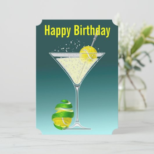 テニスのマルティーニの誕生日のパーティの招待状 招待状 (スタンド正面)