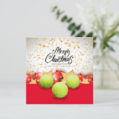 テニスのメリークリスマスと新年おめでとう シーズンカード (スタンド正面)
