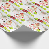 テニスのメリークリスマスと新年おめでとう ラッピングペーパー (角)