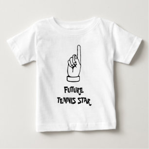 テニスのモットーをモットーにした子ユーモアのあるども用tシャツ ベビーTシャツ