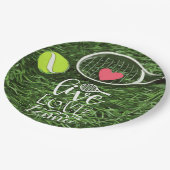 テニスのライブラブテニスとボールとラケット ペーパープレート (アングル)
