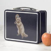 テニスのラクーンとテニスラケット メタルランチボックス (インサイチュ)