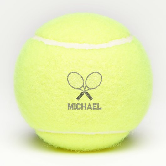テニスのラケットとネームテニスの選手 テニスボール (裏面)