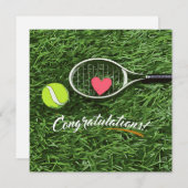 テニスのラケットと愛おめでとうボール (正面/裏面)