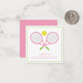 テニスのラケットパーソナライズされたギフトエンクロージャカード ノートカード (正面/裏面インサイチュ)