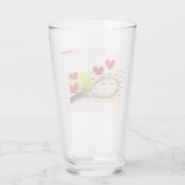 テニスのラケット(ボールと赤いハートの愛) タンブラーグラス (裏面)