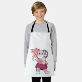 テニスのラビットとテニスラケット エプロン (着用した状態)