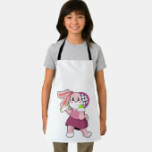 テニスのラビットとテニスラケット エプロン (インサイチュ)