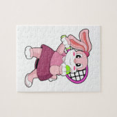 テニスのラビットとテニスラケット ジグソーパズル (横)