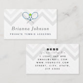 テニスのレッスンのプライベートコーチスポーツソーシャルメディア 名刺 (正面/裏面)