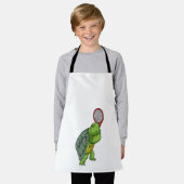 テニスの亀とテニスラケット エプロン (着用した状態)