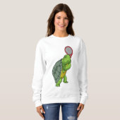 テニスの亀とテニスラケット スウェットシャツ (正面フル)