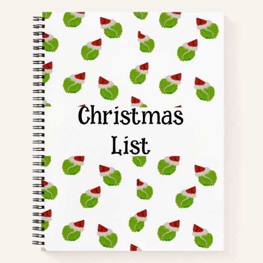 テニスの人スパイラルノートのクリスマスリスト ノートブック (正面)