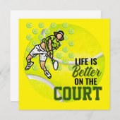 テニスの人生は選手のためにコートの方が良い 招待状 (正面/裏面)