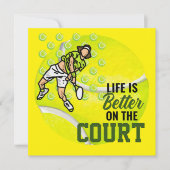 テニスの人生は選手のためにコートの方が良い 招待状 (正面)
