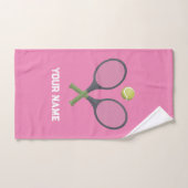 テニスの名前を追加パーソナライズされた ハンドタオル (ハンドタオル)