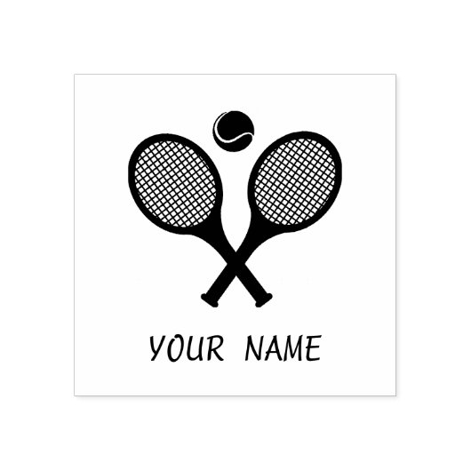 テニスの名前を追加パーソナライズされた ラバースタンプ (インプリント)