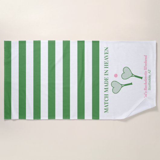 テニスの天国バチェロレッテで行われた試合 ビーチタオル (正面)