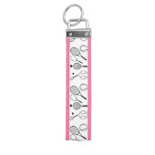 テニスの女の子のピンクの紫色 リストバンドキーホルダー (鍵トップ)