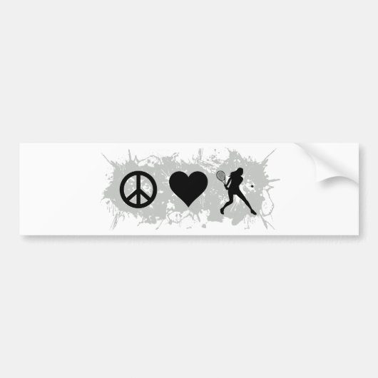 テニスの女の子3 バンパーステッカー (正面)