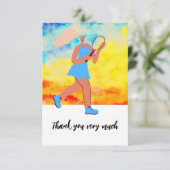 テニスの女性選手 サンキューカード (スタンド正面)