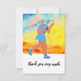 テニスの女性選手 サンキューカード