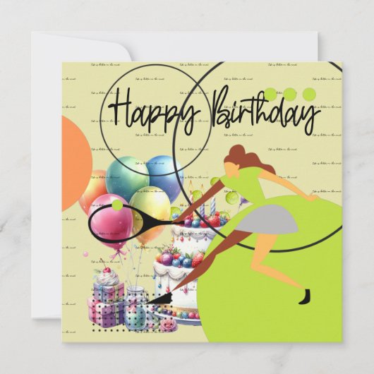 テニスの女遊は黄色のハッピーバースデー (正面)