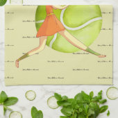 テニスの女遊性は選手のハッピーバースデー キッチンタオル (折り畳み)