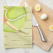 テニスの女遊性は選手のハッピーバースデー キッチンタオル (四つ折り)