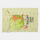 テニスの女遊性は選手のハッピーバースデー キッチンタオル (横)