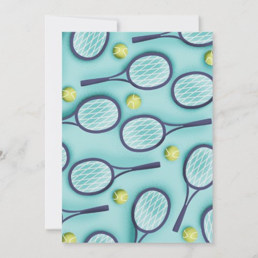 テニスの子供たち 11歳の誕生日パーティー スポーツテーマ ラケット 招待状 (裏面)