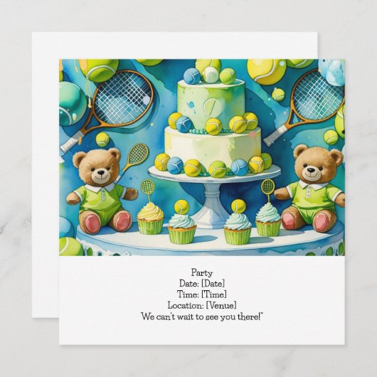 テニスの少年の誕生日 セーブザデート (正面/裏面)